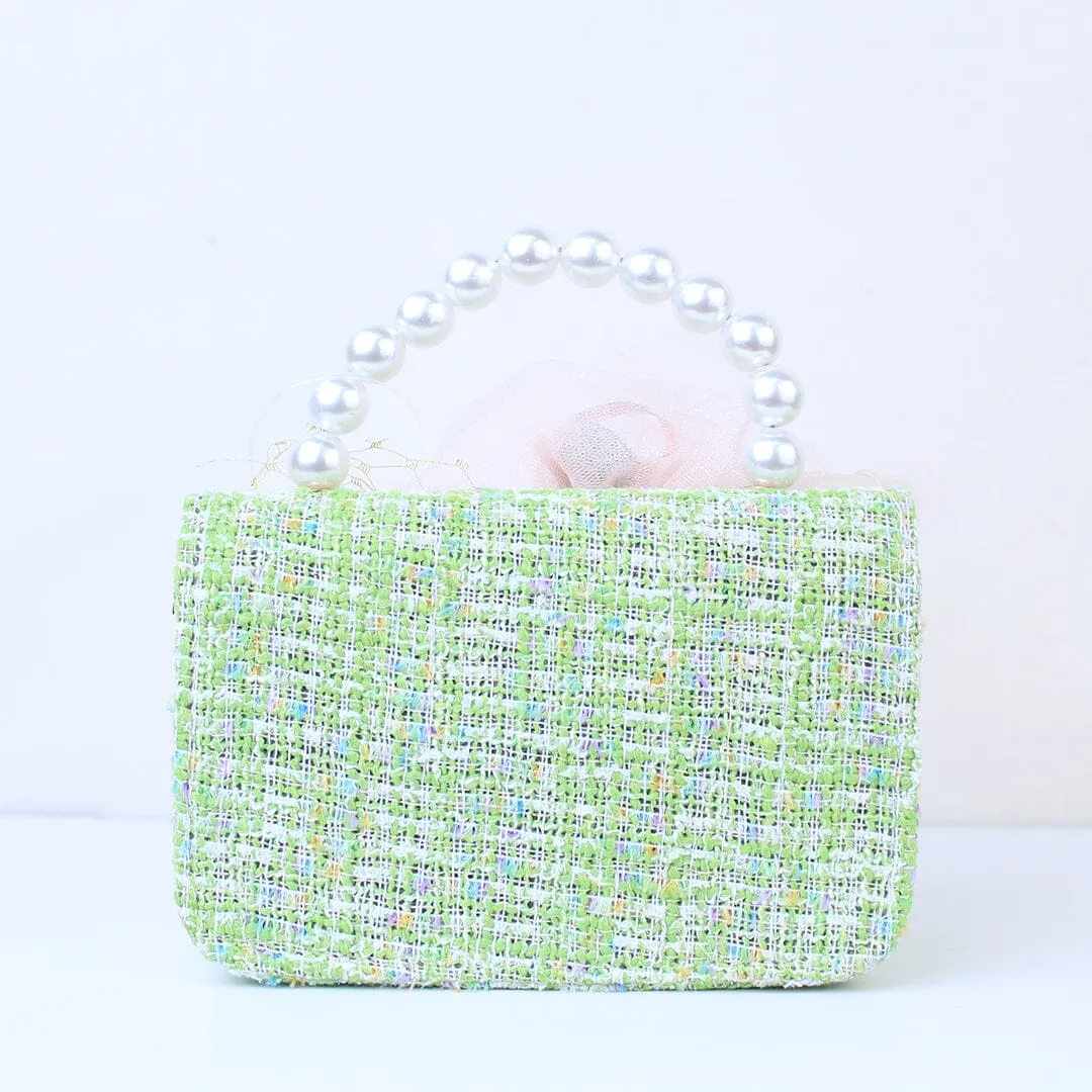 Cute & Stylish Green Themed Pearl Handbag