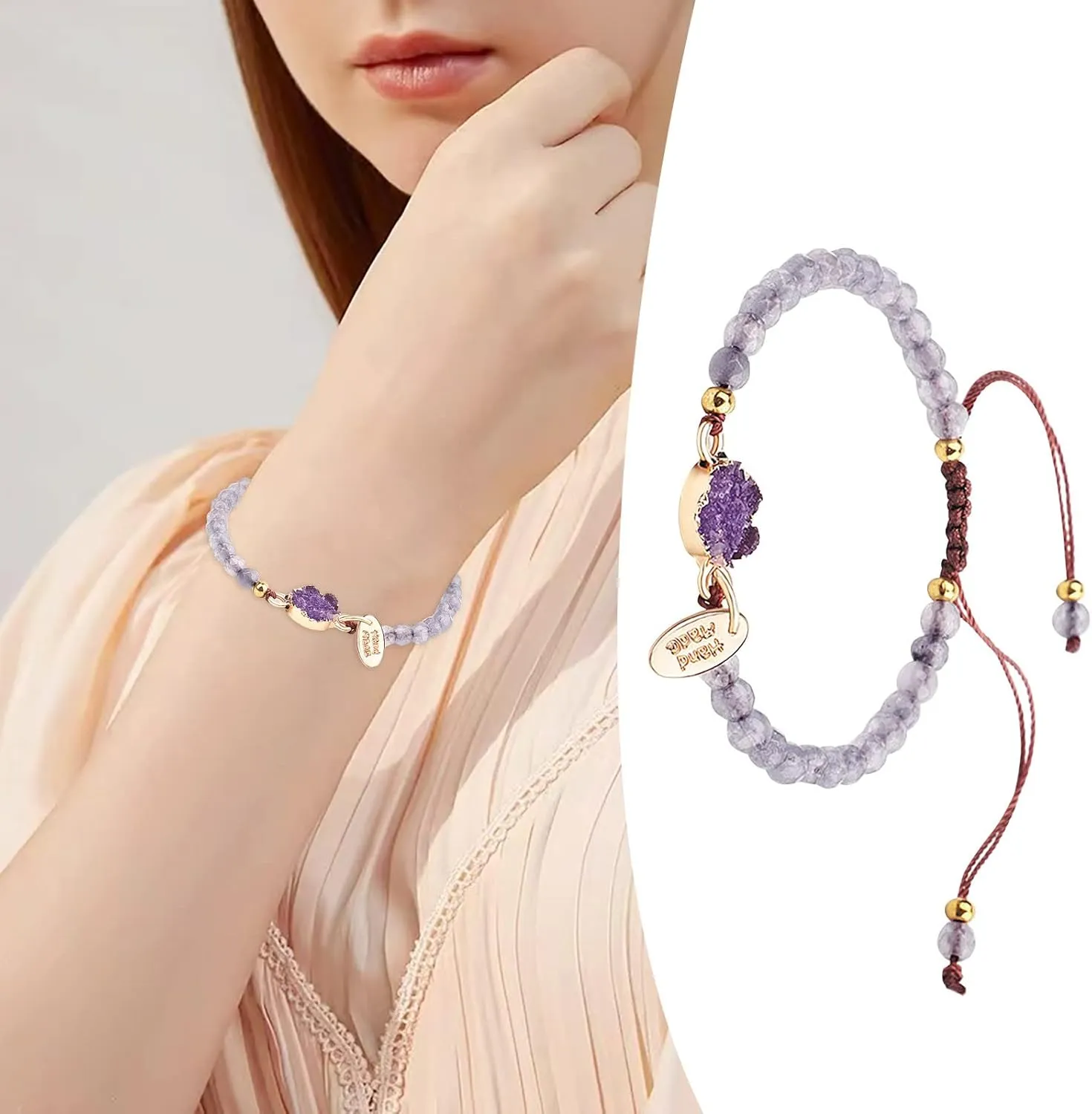 Cute Fashion Bracelet Birthday Gifts for Girls Crystal Beads Woven Bracelet Charm Wrist Bangle Girls Accessories Holiday Gifts Wrap- Tennis and StrandJewelry Gifts