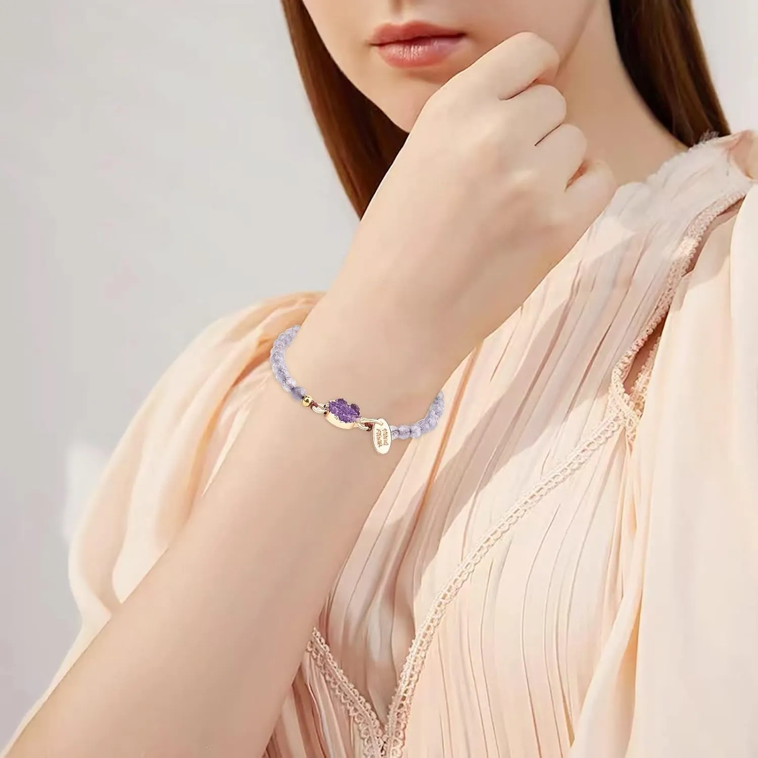 Cute Fashion Bracelet Birthday Gifts for Girls Crystal Beads Woven Bracelet Charm Wrist Bangle Girls Accessories Holiday Gifts Wrap- Tennis and StrandJewelry Gifts
