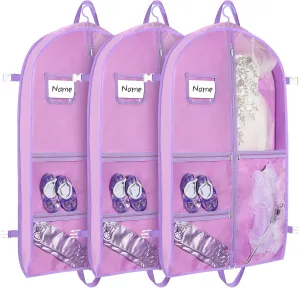 Dance costume bag, foldable and portable dance costume dancer costume bag, stronger zippered dance costume bag (Purple)