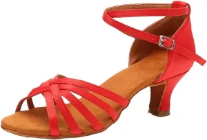 Dancing Shoes for Woman Ballroom Dance Shoes for Women Girls Ladies Latin Modern Tango Dancing Shoes Salsa Training Sandals(Heel 5cm red,40)