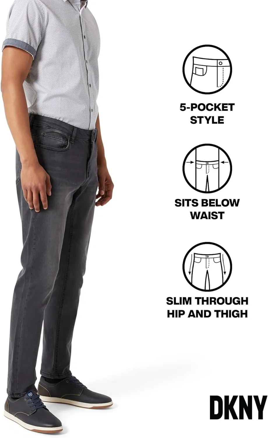 DKNY Jeans for Men - Premium Soft Slim Fit Mens Stretch Jeans
