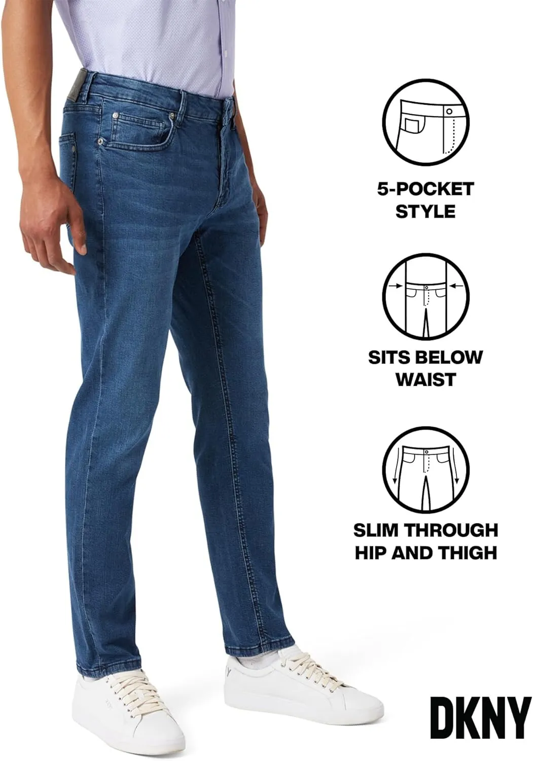 DKNY Jeans for Men - Premium Soft Slim Fit Mens Stretch Jeans