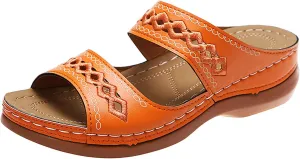 Dotmalls Orthopedic Sandals for Women Comfortable Arch Support Sandals Summer Casual BeachSandals Wedge Heel Slides
