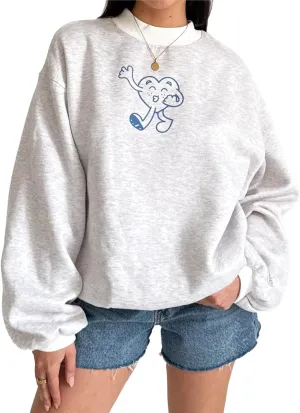 DSORVICD Women Cute Graphic Sweatshirt Y2k Oversized Long Sleeve Pullover Casual Loose Fit Hoodies Teen Girls Streetwear