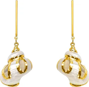 Earrings For Women14k Gold Plated Copper925 Silver Hypoallergenic Earrings NeedleHandmade Boho Beach Style EarringsGold EarringsNatural Whelk Earrings