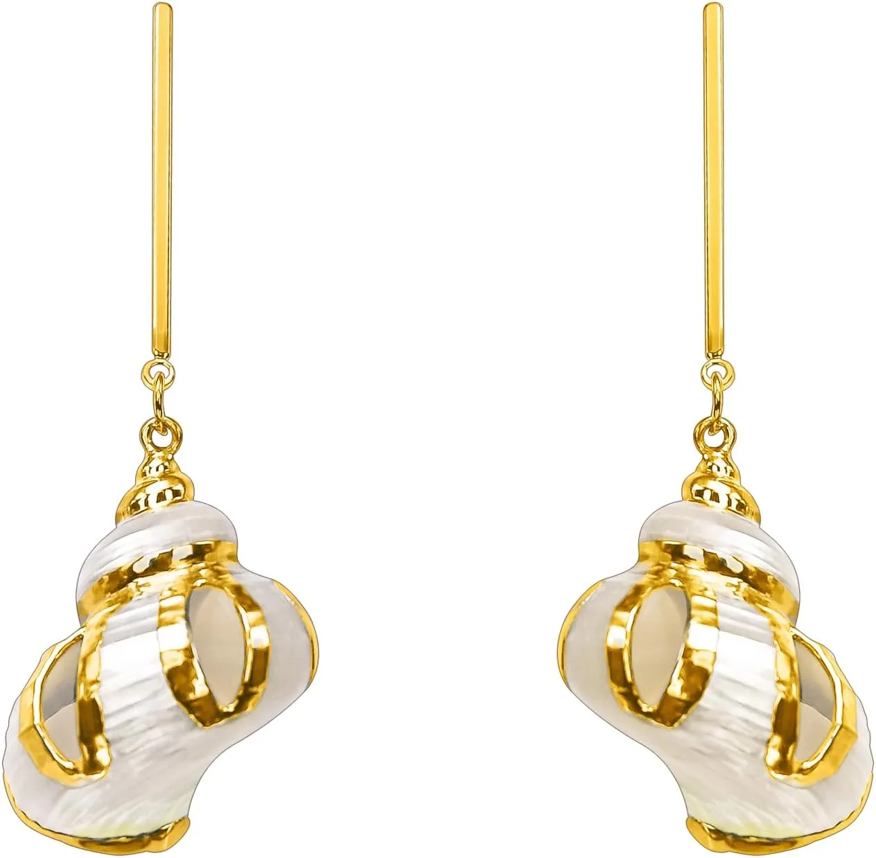 Earrings For Women14k Gold Plated Copper925 Silver Hypoallergenic Earrings NeedleHandmade Boho Beach Style EarringsGold EarringsNatural Whelk Earrings