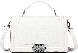 Eslcorri Crossbody Bags for Women, Snake Print Satchel Purse Leather Top Handle Shoulder Bags Vintage Evening Clutch Handbags