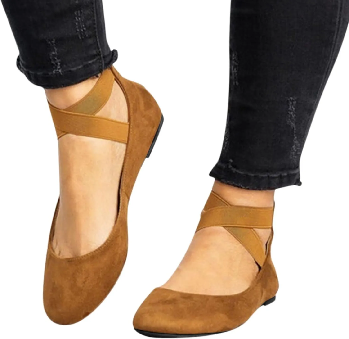 Fashion Causal Singles Shoes Elastic Flat Shoes Ladies For Women Sandals Strap Women's Comfort Slides Sandals