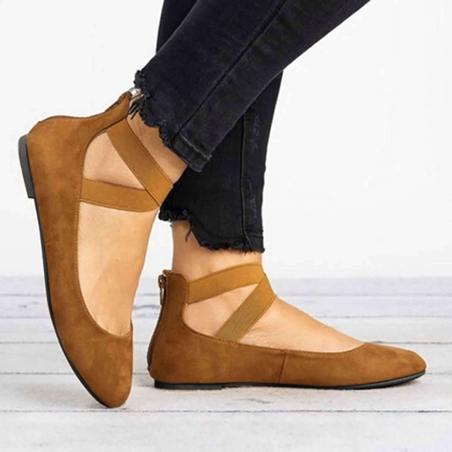 Fashion Causal Singles Shoes Elastic Flat Shoes Ladies For Women Sandals Strap Women's Comfort Slides Sandals
