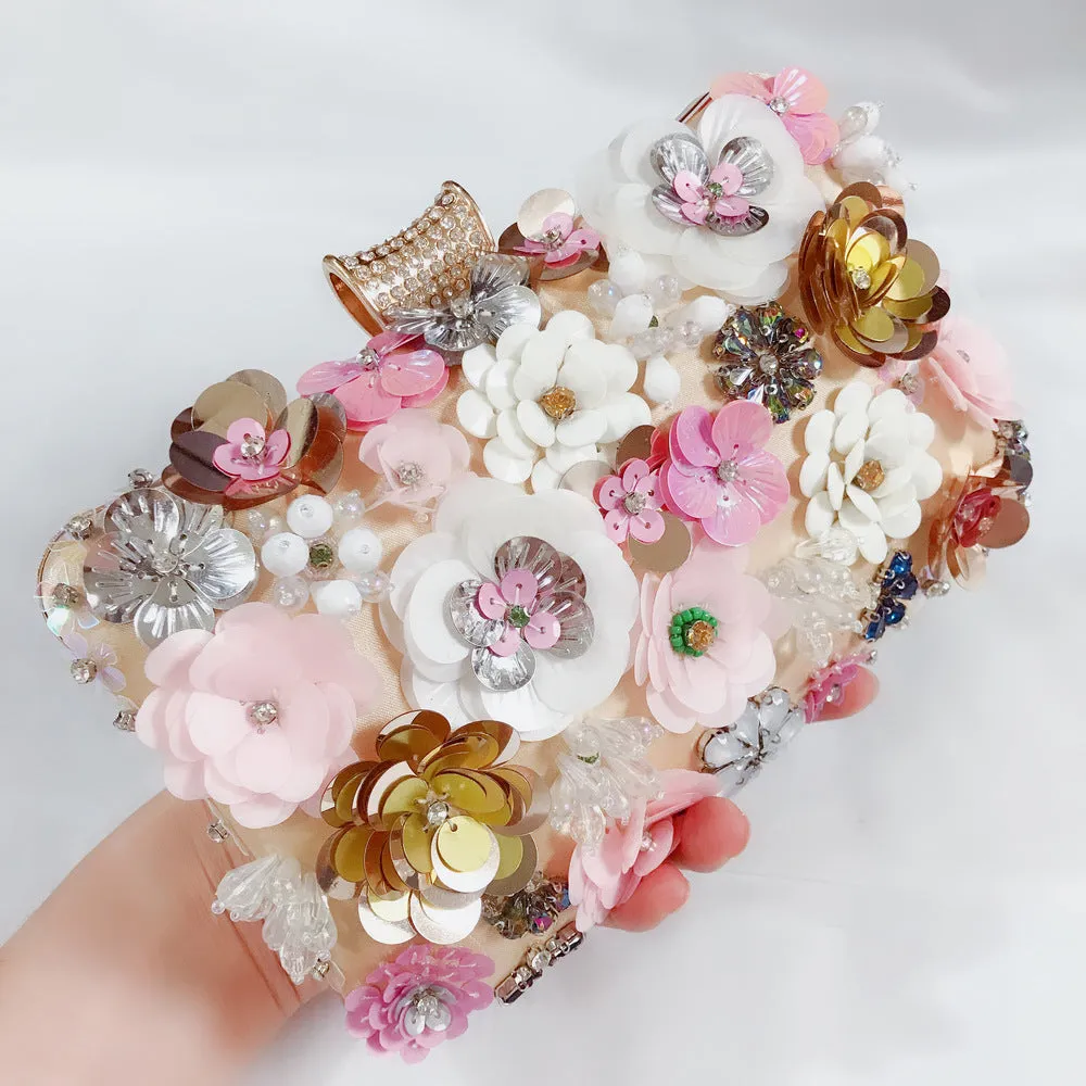 Fashion Sequined Flower Diamond Banquet Bag