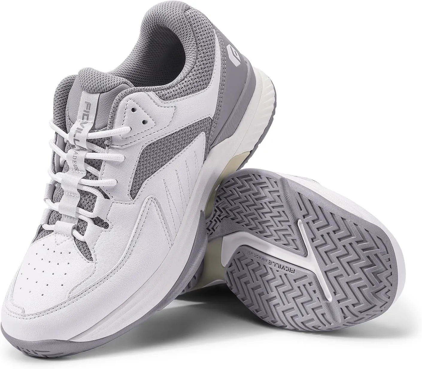 FitVille Mens Wide Pickleball Shoes All Court Tennis Shoes with Arch Support for Plantar Fasciitis