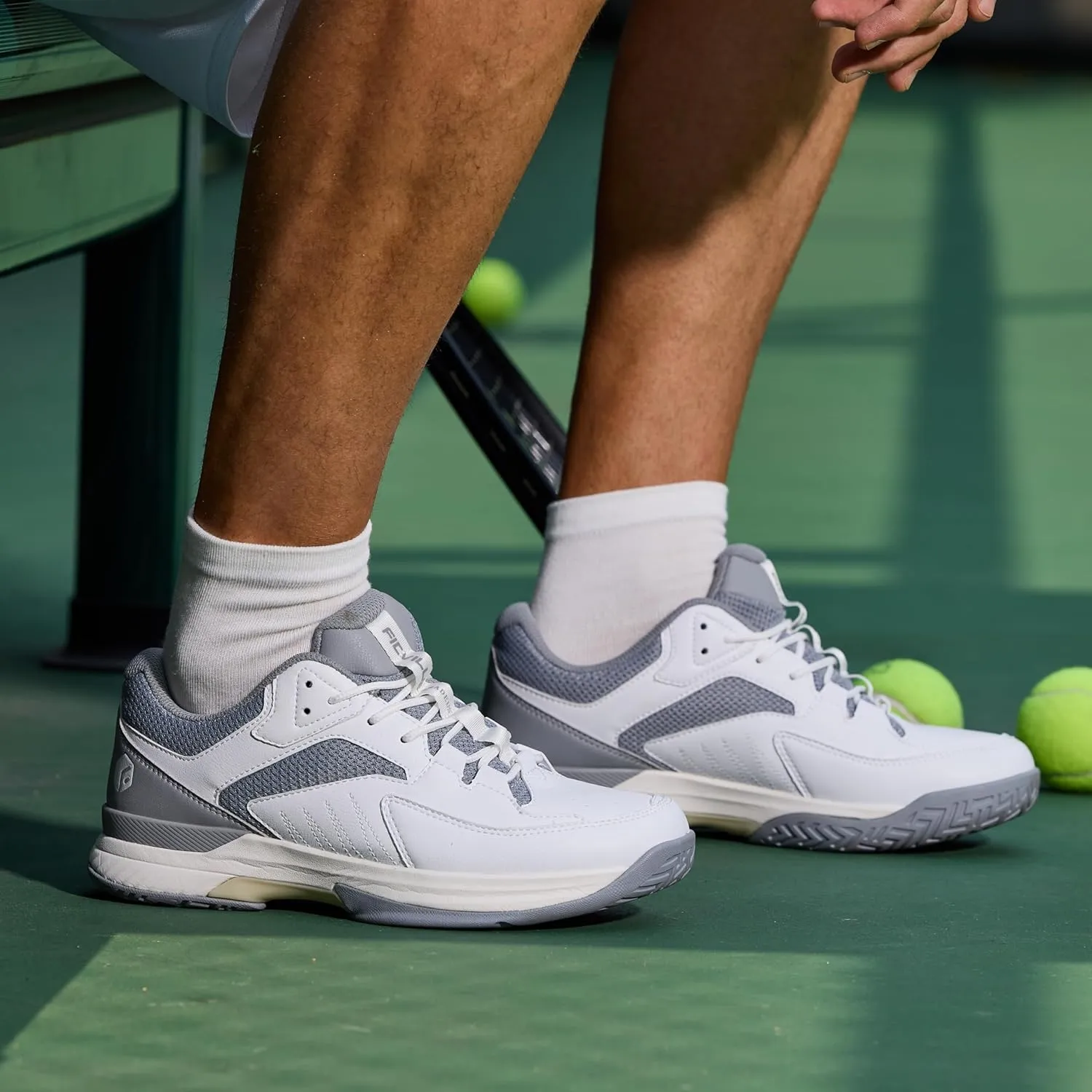 FitVille Mens Wide Pickleball Shoes All Court Tennis Shoes with Arch Support for Plantar Fasciitis