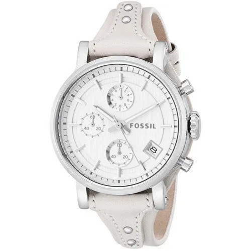 Fossil Women's ES3811 Original Boyfriend Analog Display Analog Quartz White Watch
