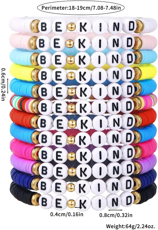 Friendship Bracelets Boho Stackable Bracelets for Women Beach Jewelry Surfer Heishi Clay Bead Bracelets
