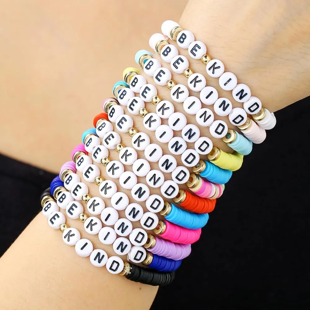 Friendship Bracelets Boho Stackable Bracelets for Women Beach Jewelry Surfer Heishi Clay Bead Bracelets