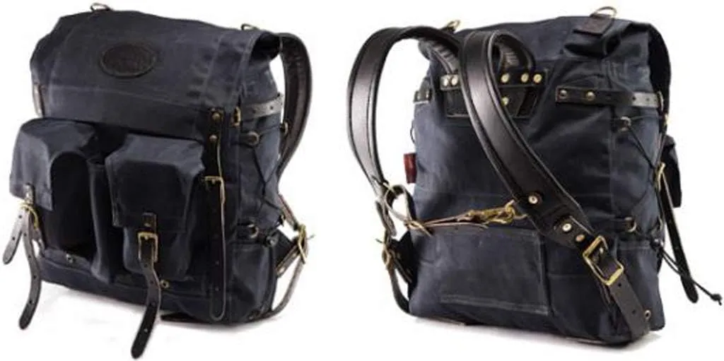 Frost River Isle Royale Mini Bushcraft Backpack - Durable Waxed Canvas Outdoor Hiking Pack, 18 Liter, Heritage Black