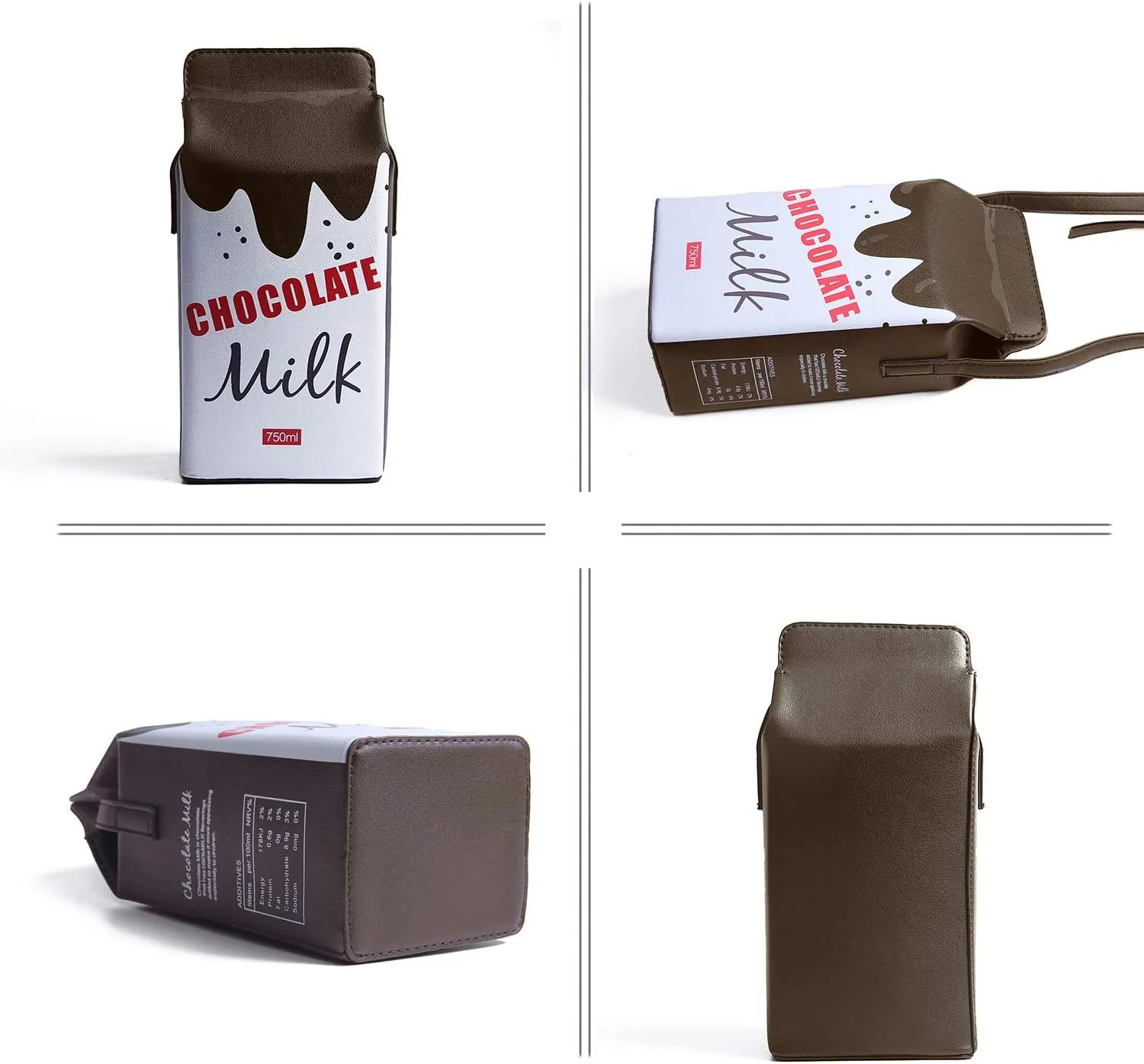 Fruits Banana Strawberry Milk Box Cross Body Purse Bag Women Phone Wallet Shoulder Bags