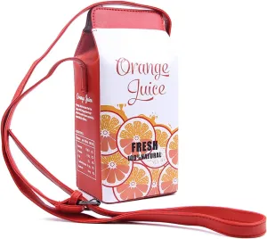 Fruits Banana Strawberry Milk Box Cross Body Purse Bag Women Phone Wallet Shoulder Bags