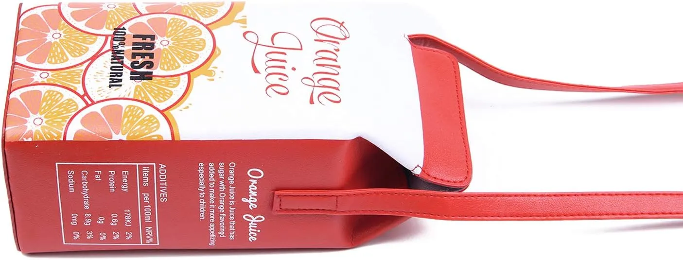 Fruits Banana Strawberry Milk Box Cross Body Purse Bag Women Phone Wallet Shoulder Bags