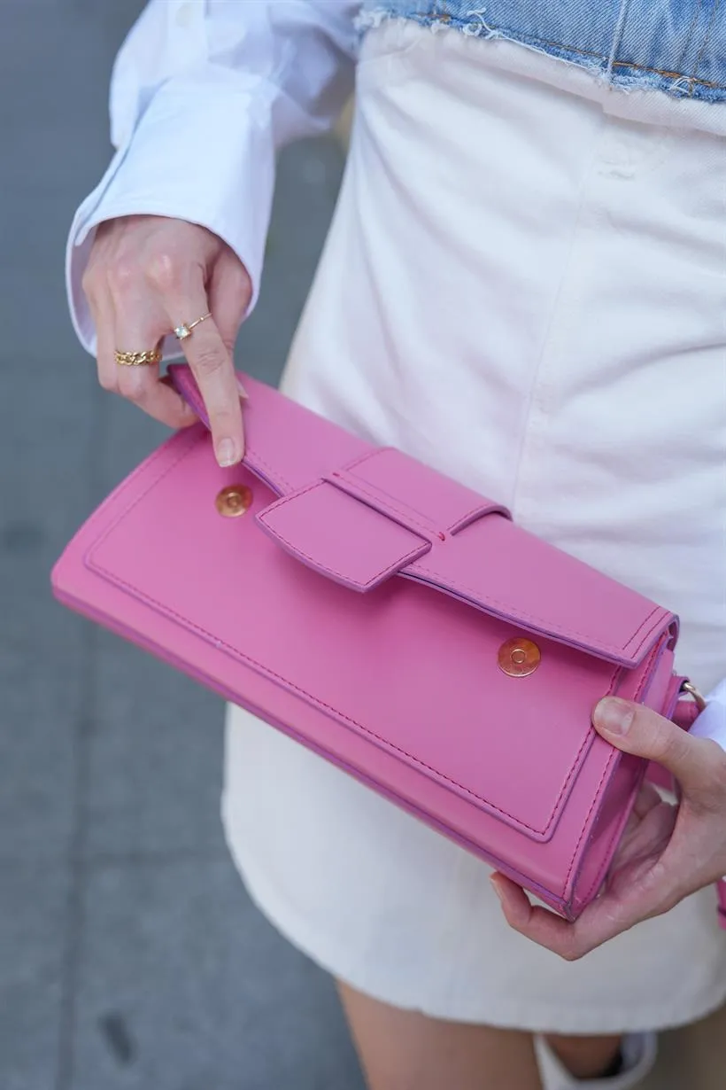 Fuchsia Clamshell Rectangle Bag