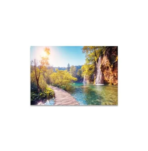GADGETS WRAP Canvas Gallery Wrap Framed for Home Office Studio Living Room Decoration (11x9inch) - Wooden Bridge Across