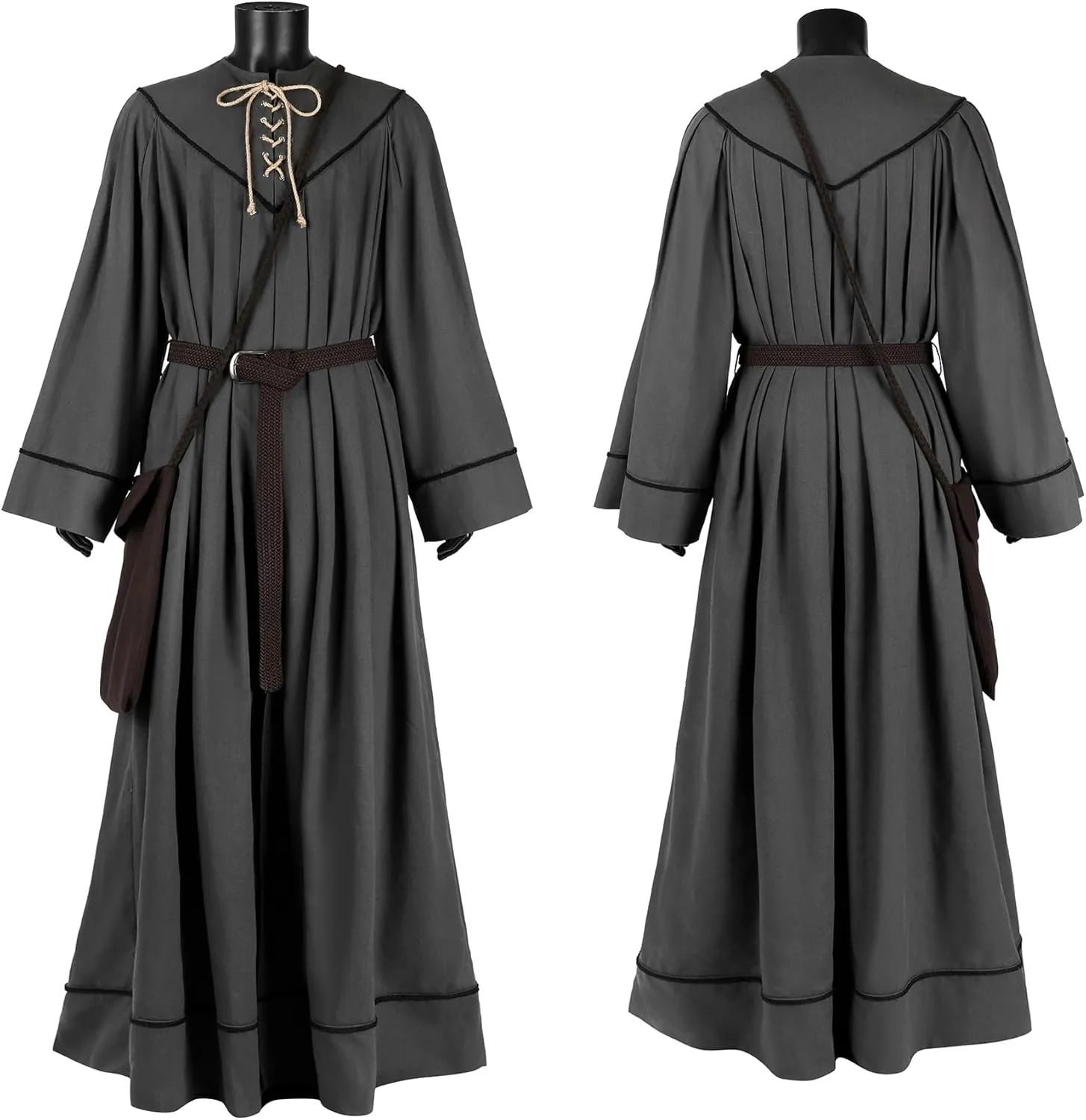 Gandalf Costume Lord Rings Wizard Costume Robe Cloak with Belt Halloween Gandalf Costume Adult Men