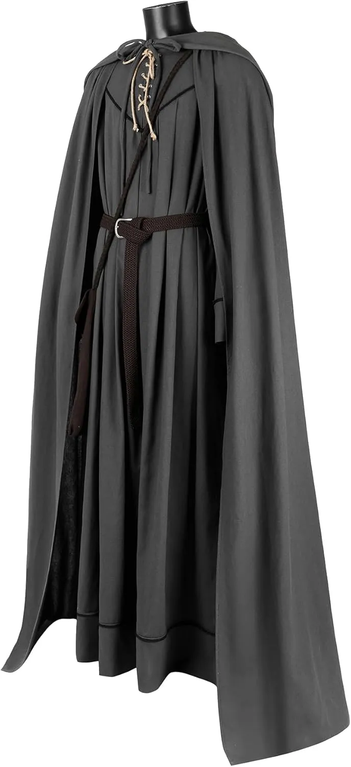 Gandalf Costume Lord Rings Wizard Costume Robe Cloak with Belt Halloween Gandalf Costume Adult Men