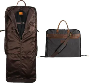 Garment Bags for Travel Leather Canvas Suit Bag with Extended Design Computer Compartment