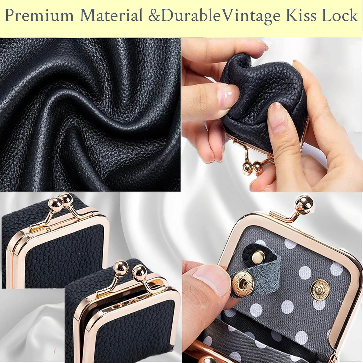 Genuine Leather Jewelry Travel Case Mini Portable Organizer with Kiss Lock & Anti-Tip Design, Stable Small Jewelry Box for Earrings, Rings, Coin Purse for Travel (2.55x1.77 Inch, Blue)