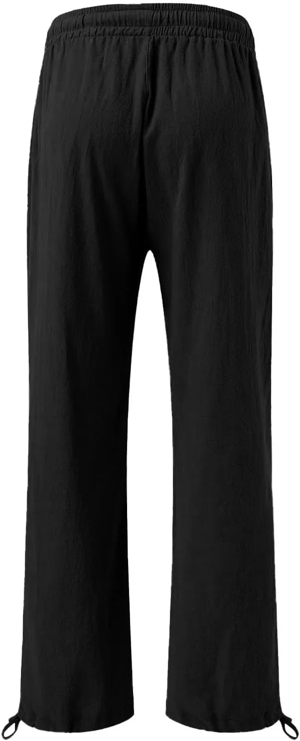GIERIDUC Wide Leg Dress Pants Womens Palazzo 2025 Baggy Linen Trousers Flowy Summer High Waisted Business Work Casual Pants