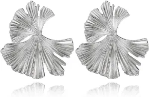 Ginkgo Leaf Earrings for Women, Cute Flower Petal Earrings, Bohemian Floral Petal Dangle Earrings Hypoallergenic, Hawaiian Flower Drop Earrings, Fall Leaf Earrings Studs, Ginkgo Flower Leaf Jewelry