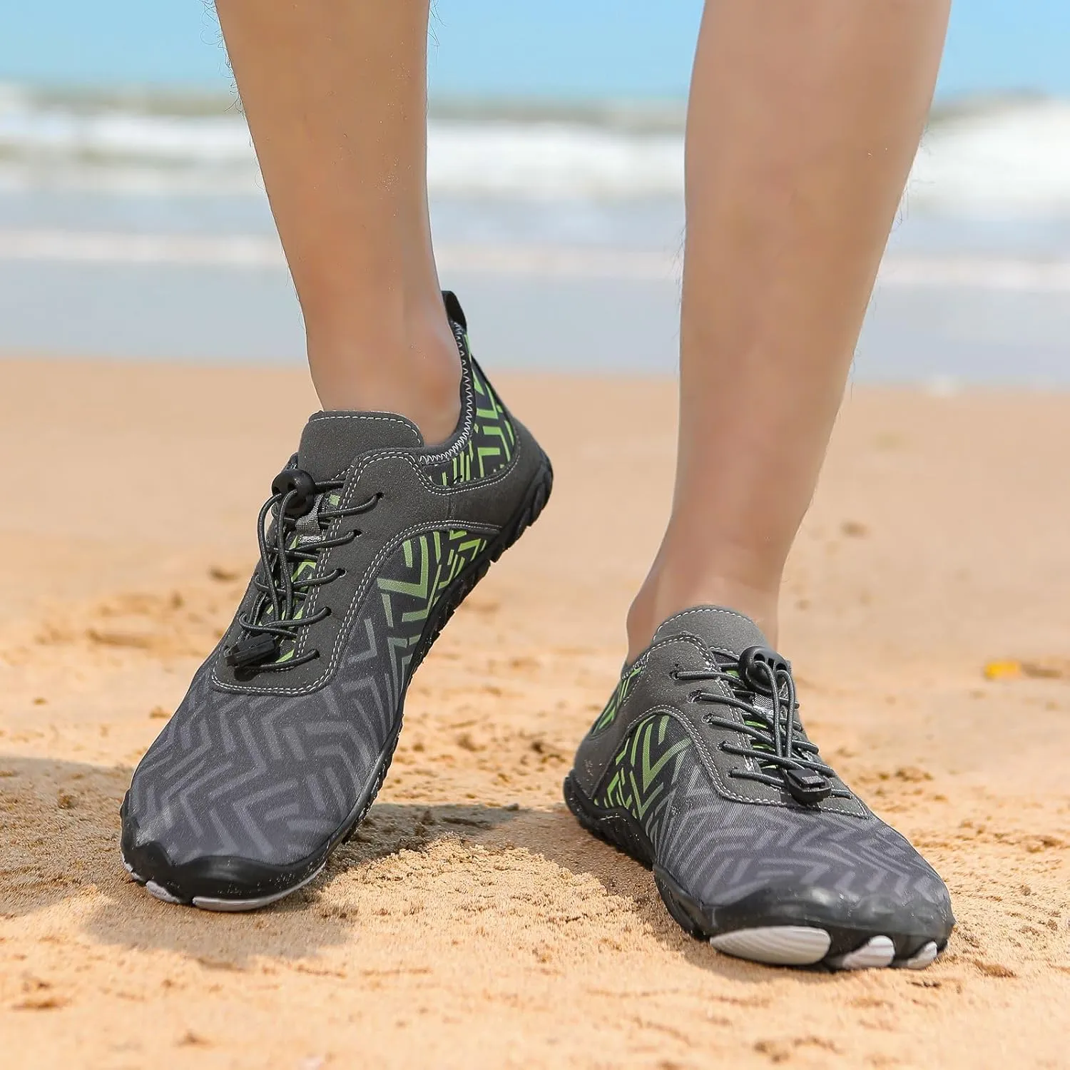 Grounded Footwear for Women Hike Barefoot Shoes Wide Toe Box Zero Drop Summer Beach Shoes Casual Comfortable Walking Shoe Non Slip Neuropathy Socks for Women Lightweight Breathable Sneakers 2025