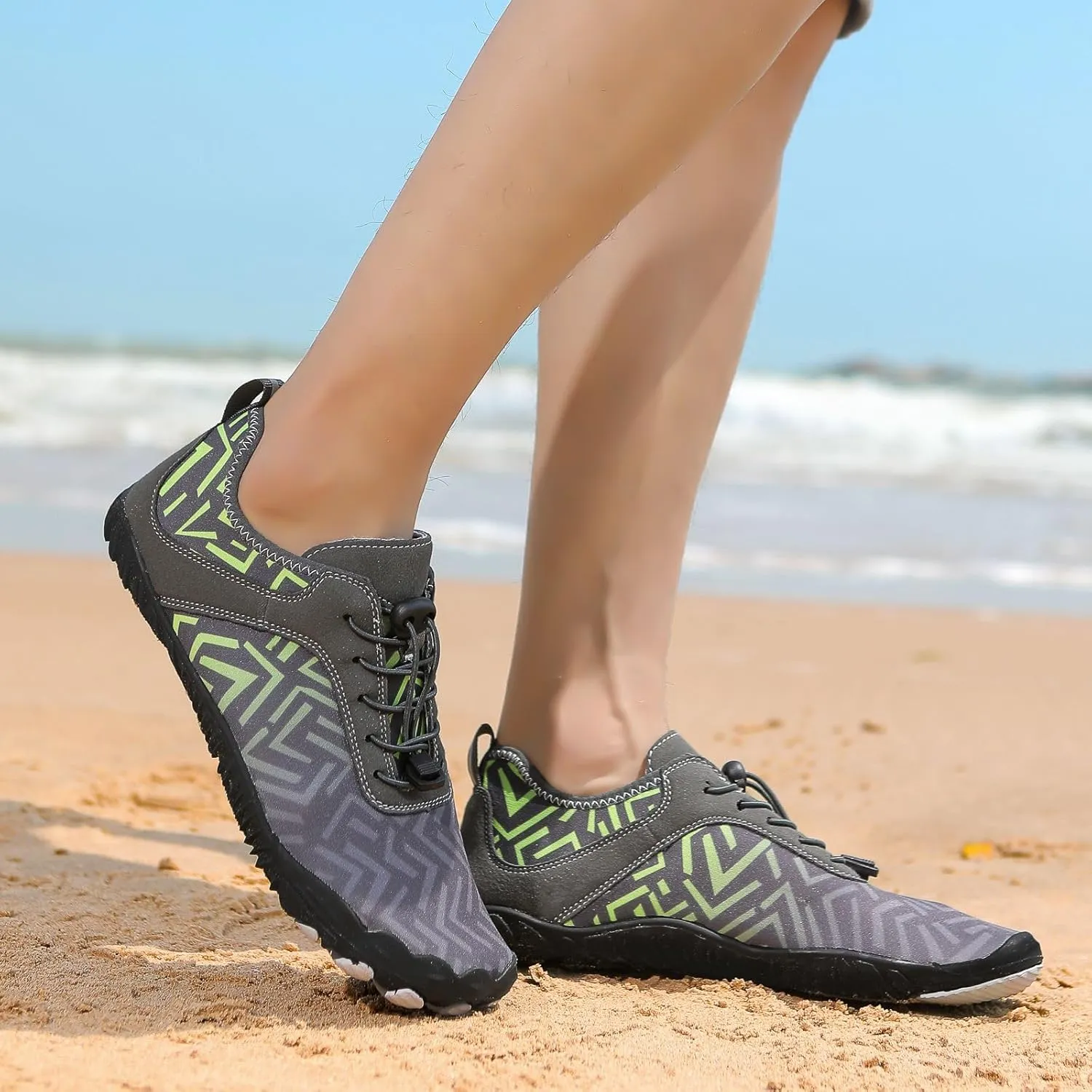 Grounded Footwear for Women Hike Barefoot Shoes Wide Toe Box Zero Drop Summer Beach Shoes Casual Comfortable Walking Shoe Non Slip Neuropathy Socks for Women Lightweight Breathable Sneakers 2025