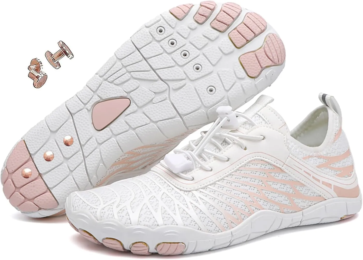 Grounding Shoes with Copper, Grounded Barefoot Footwear for Women Men, Hike Barefoot Footwear Outdoor Waterproof Non-Slip
