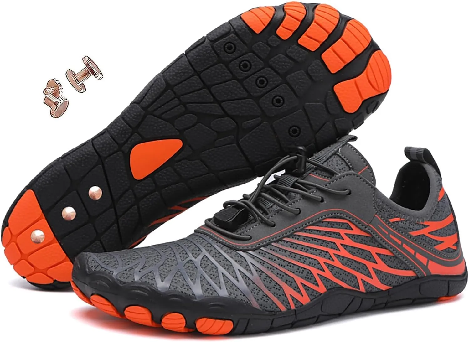 Grounding Shoes with Copper, Grounded Barefoot Footwear for Women Men, Hike Barefoot Footwear Outdoor Waterproof Non-Slip