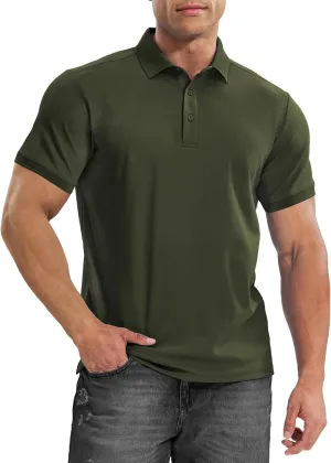 Haimont Mens Polo Shirts Dry Fit Performance Collared Shirts Short Sleeve Casual Moisture Wicking Shirts