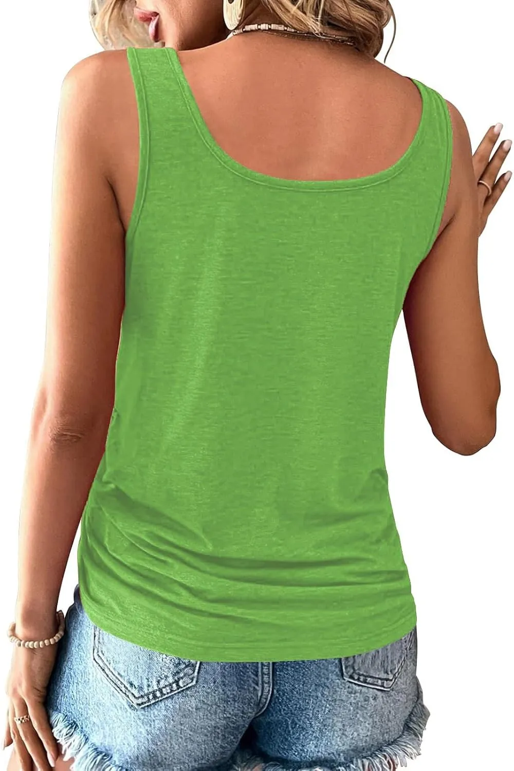HTHLVMD Summer Sleeveless Tank Tops Plus Size Women Crewneck Solid Color Drawstring Breathable Summer Trendy Tank Tops