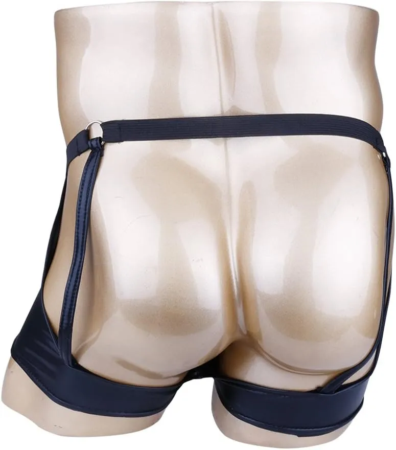 iEFiEL Men's Trunk Underwear Patent Leather Jockstraps Boxers Briefs Underpants