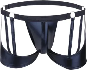 iEFiEL Men's Trunk Underwear Patent Leather Jockstraps Boxers Briefs Underpants