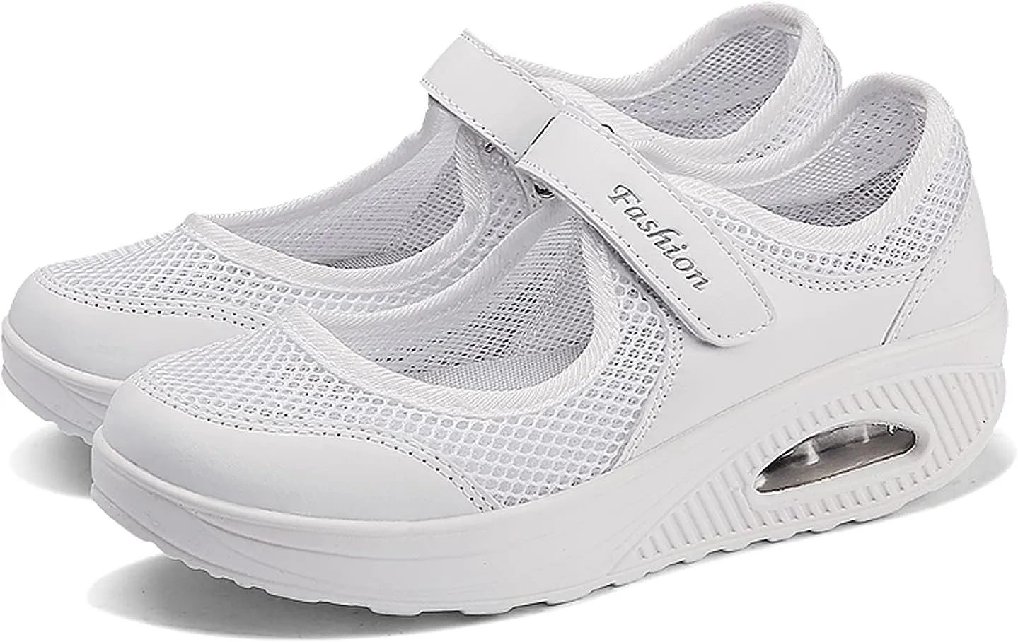 ihinzry Women's Mesh Air Cushion Nurse Shoes Comfortable Casual Wedges Walking Shoes Non-Slip Fashion Breathable Sneakers