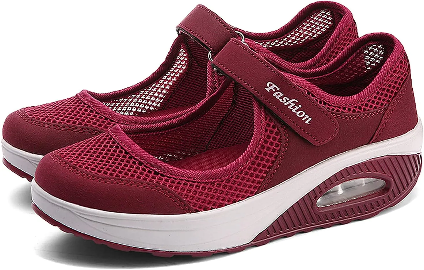 ihinzry Women's Mesh Air Cushion Nurse Shoes Comfortable Casual Wedges Walking Shoes Non-Slip Fashion Breathable Sneakers