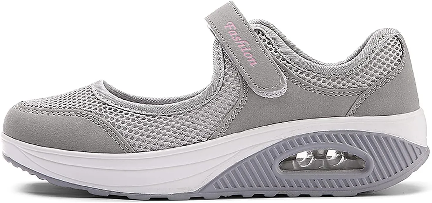 ihinzry Women's Mesh Air Cushion Nurse Shoes Comfortable Casual Wedges Walking Shoes Non-Slip Fashion Breathable Sneakers