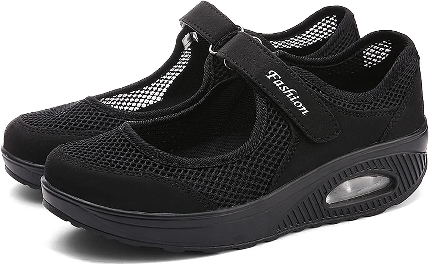 ihinzry Women's Mesh Air Cushion Nurse Shoes Comfortable Casual Wedges Walking Shoes Non-Slip Fashion Breathable Sneakers