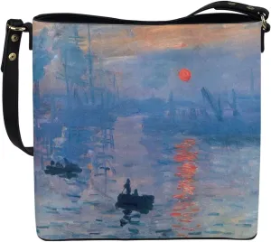 Impression Artwork Buckets Satchel Bags for Women, Painting PU Leather Crossbody Hobo Purses Tote Work Top Handle