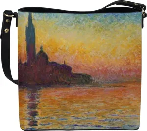 Impression Artwork Buckets Satchel Bags for Women, Painting PU Leather Crossbody Hobo Purses Tote Work Top Handle