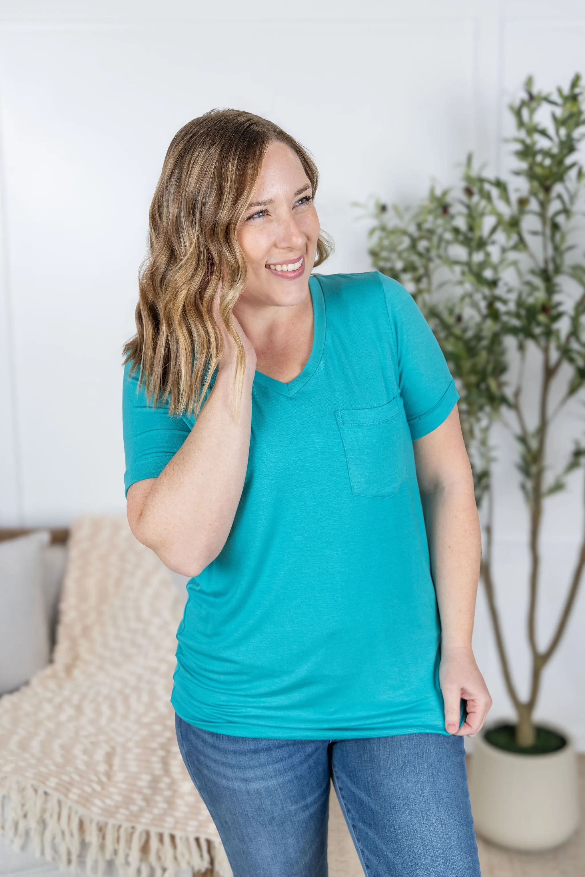 IN PRODUCTION Sophie Pocket Tee - Aqua