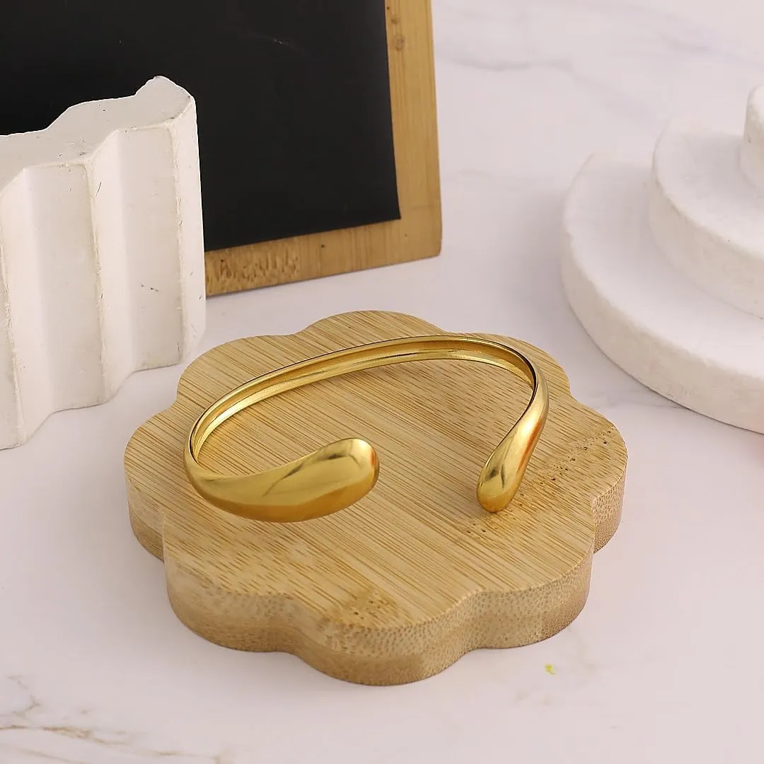 INENIMARTJ Gold Bangle Bracelets for Women Gold Cuff Bangle Bracelets Chunky Gold Statement Bracelets Boho Gold Bracelets Minimalist Thick Gold Wrist Cuff Bracelets for Women