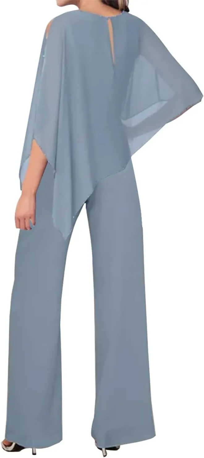 JAEDEN Mother of The Bride Pantsuits Chiffon - Long Jumpsuits Formal Evening Gowns
