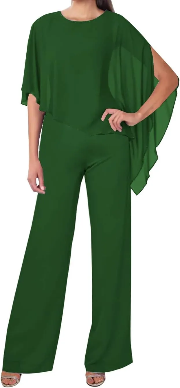 JAEDEN Mother of The Bride Pantsuits Chiffon - Long Jumpsuits Formal Evening Gowns